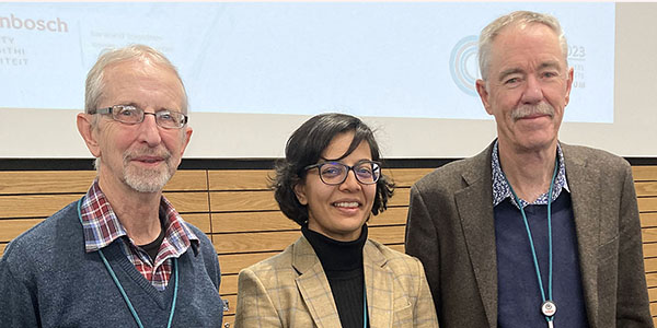 Janina Kanjee pictured with Bryan Perrie (CCSA CEO) (right), and Prof Mark Alexander (UCT Emeritus Professor and CCSA Board Member)